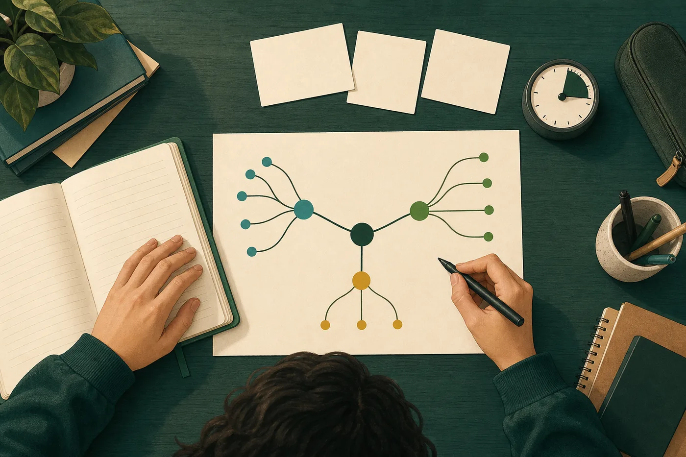 Plan visuel reliant les idées d'une présentation de Grand oral
