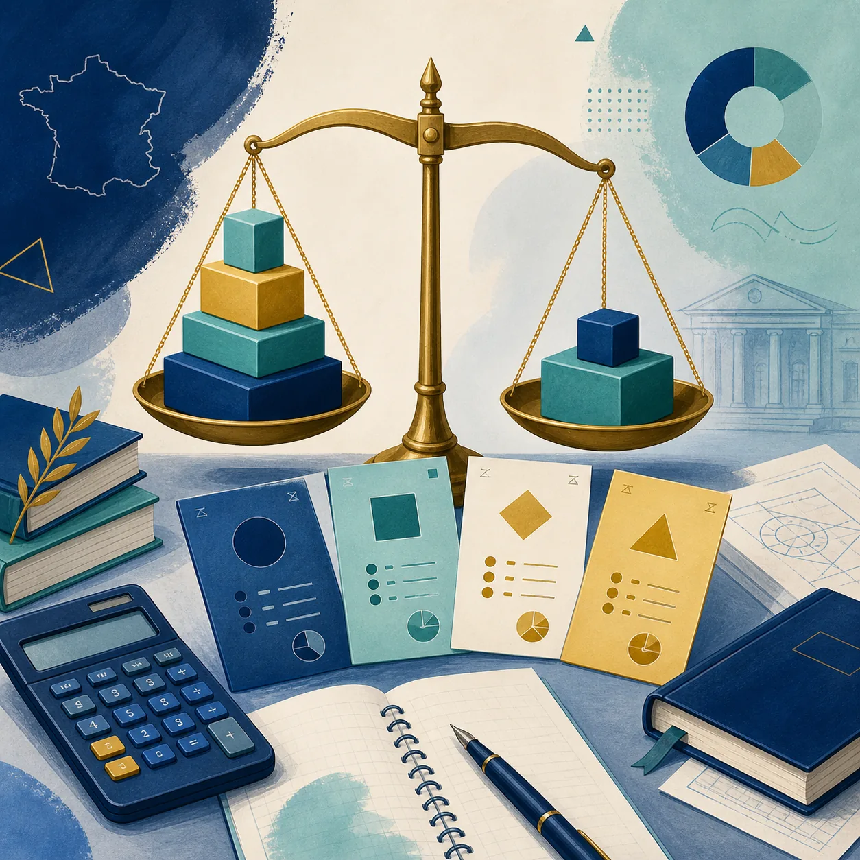 Illustration d'une balance représentant le poids des coefficients au baccalauréat