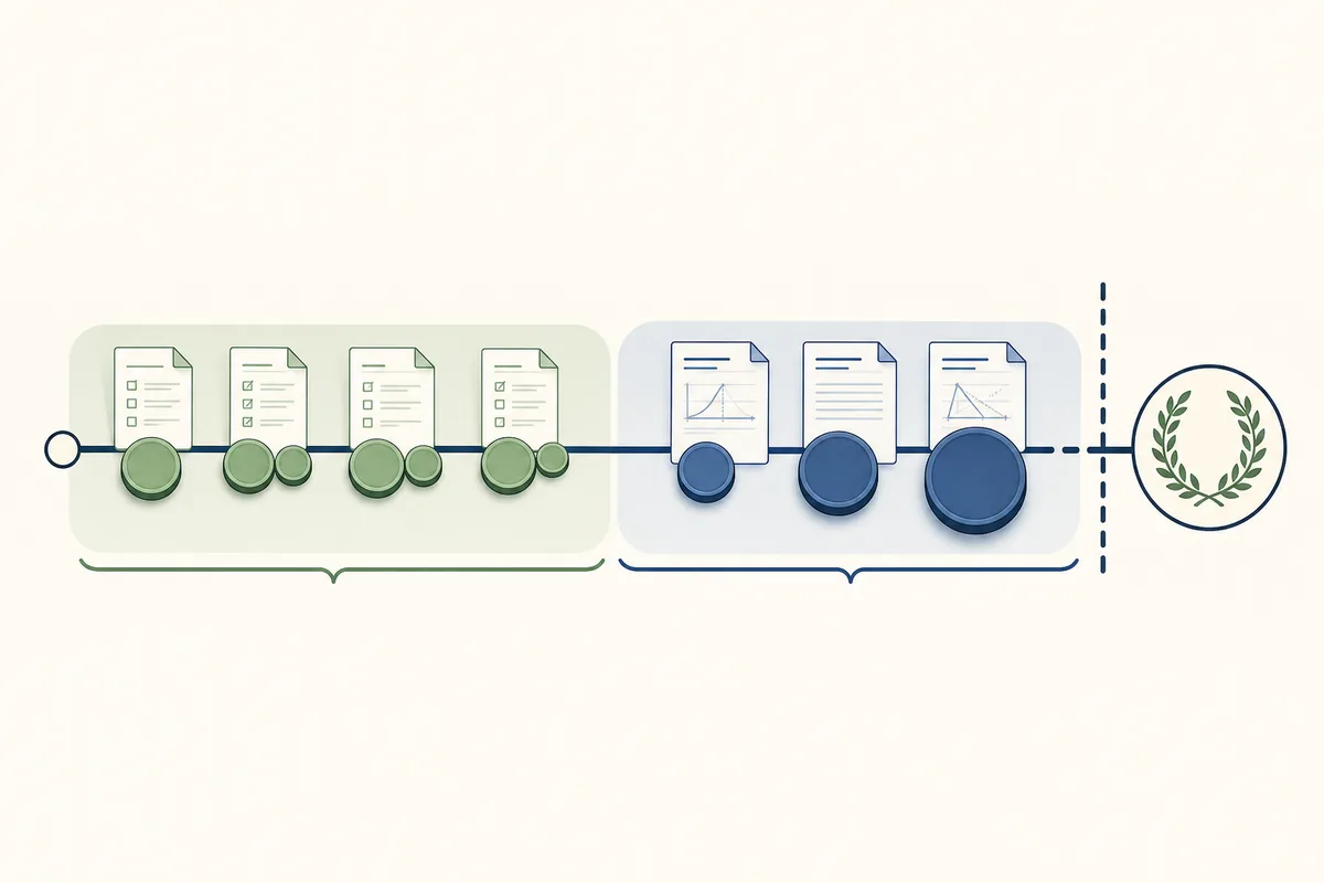 Parcours visuel des points du contrôle continu et des épreuves finales vers le seuil de réussite